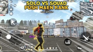 Maen Push Rank Free Fire Solo VS Squad - Lonely Gameplay