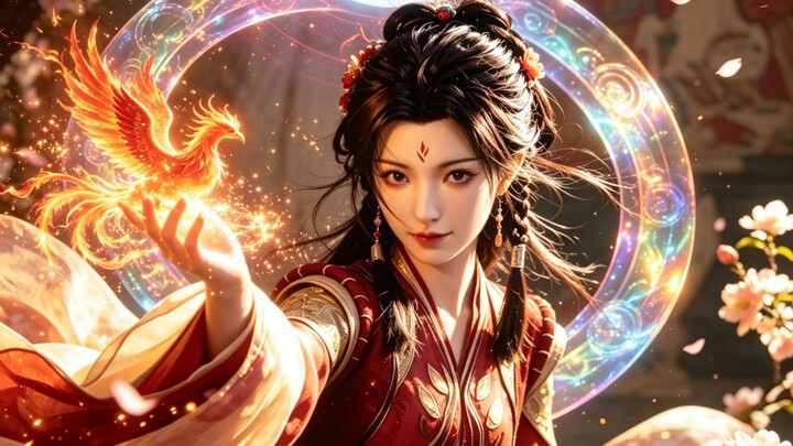 Cultivation of the Immortal, new‑version Nan Gong Wan, in her reincarnation‑law red‑clad fiery‑flame