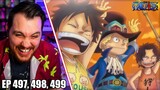 ASL || One Piece Episode 497, 498 & 499 REACTION + REVIEW