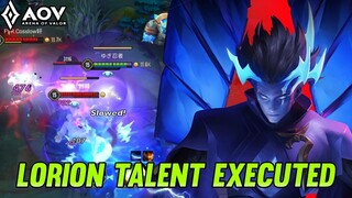 AOV : LORION GAMEPLAY | Best executed talent for lorion - ARENA OF VALOR