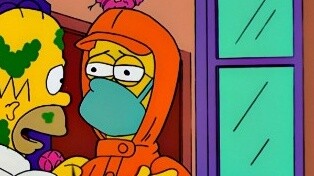 The Simpsons: Because of Lisa's prank, the father and son were infected with the "virus" and needed 