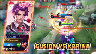 GUSION VS KARINA, KETEMU KARINA DAMAGE WKKWWK KEMANA KARINA TANK SEKARANG - GUSION GAMEPLAY #157