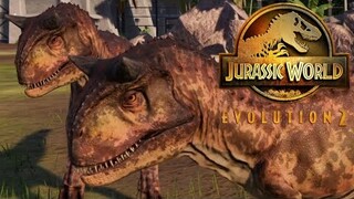 2 Carnotaurus Hunting 4 Parasaurolophus - Jurassic World Evolution 2 (4K 60FPS)