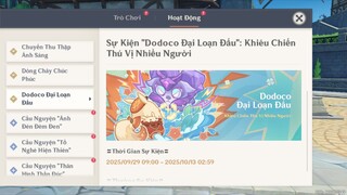 N29/T9/2025 Sự Kiện "Dodoco Đại Loạn Đấu": Khiêu Chiến Thú Vị Nhiều Người • genshin impact 6.0