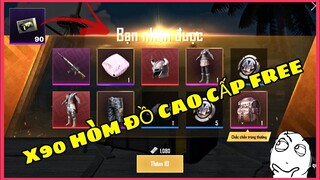 X90 HÒM ĐỒ CAO CẤP FREE BẢN VNG, QUAY HÒM AUTO RA ĐỒ XỊN VÀ CÁI KẾT || PUBG MOBILE