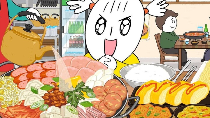 【foomuk animation】A hot troop pot for a meal! Get rid of the bad mood of a rainy day!
