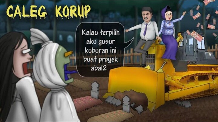 Caleg Korup VS Hantu kampung Setan #HORORKOMEDI  Kartun Hantu Lucu