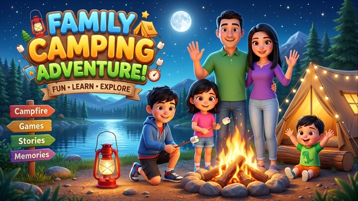 Family Camping Adventure 🏕️ | Fun Kids Story | 家庭露营大冒险