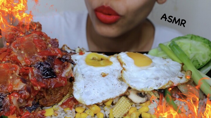 NIKMAT🍴ASMR AYAM GORENG TEPUNG SAMBEL TOMAT🌶🍅, TUMIS WATER CHESTNUTS, TELOR CEPLOK 🍳| ASMR INDONESIA