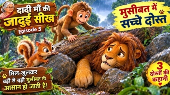 मुसीबत में सच्चे दोस्त | दादी माँ की जादुई सीख EPISODE 5 | Kids moral story | bedtime Moral story