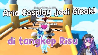 Aria cosplay jadi Cicek, Di Gendong Ariya Risu! Stumble Guys lagi Ngab.