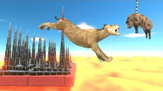 Long Jump Over Piercers and Big Lava Pool - Animal Revolt Battle Simulator