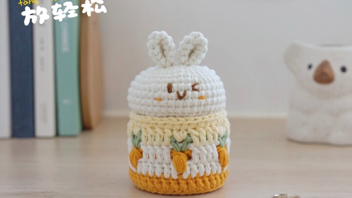 Cute Carrot Rabbit Storage Box Crochet Tutorial - Huhu the King