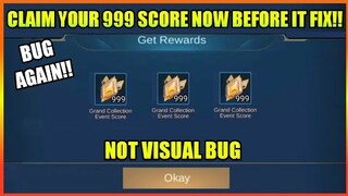 BUG AGAIN!! CLAIM 999+ SCORE IN NEW GRAND COLLECTION EVENT! | MOBILE LEGENDS 2021