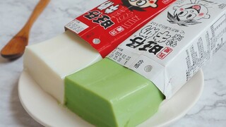 Make Almond Tofu + Matcha Pudding with Less than $1~