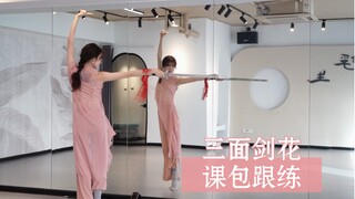 古典舞剑舞剑技三面剑花 镜面跟练