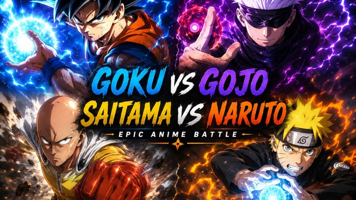 Goku vs Gojo vs Saitama vs Naruto 🤯🔥 | Anime Battle
