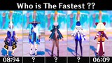 Lynette vs Yelan !! Who is the Fastest Character ?? Speed Comparison [Genshin Impact]