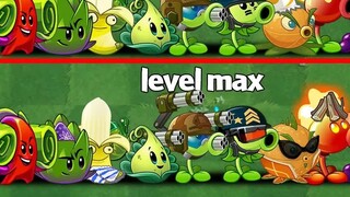 PvZ 2 Comparison of 10 types of plants at level 1 and max level - What are the differences between n