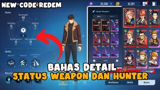 New Kode Reddem & Bahas Hunter,Weapon,Status SJW - Solo Leveling