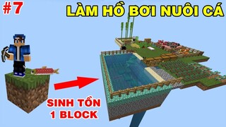 THỬ THÁCH SINH TỒN TRÊN 1 BLOCK MÌNH ĐÃ MỞ RỘNG BỂ BƠI NUÔI RÙA VÀ CÁ || TRONG MINECRAFT