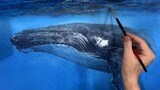 Melukis paus dengan cat air