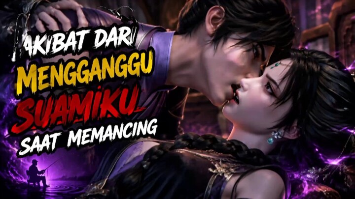 Akibat dari menggangu suamiku, saat memancing 🤤😱