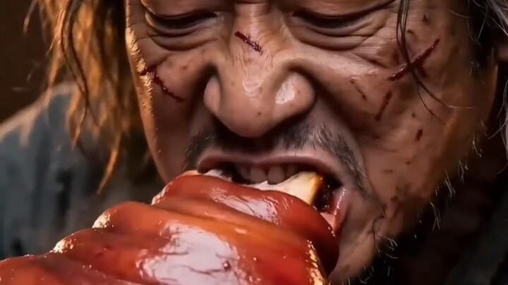 Hand-torn 20-pound pork knuckle! The retired bodyguard’s final feast—juicy bites all over the screen