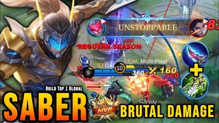 Unstoppable! OP Saber with this item ( Brutal Damage ) Build Top 1 Global Saber - MLBB