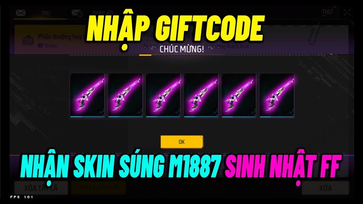 Free Fire | Nhập Giftcode Sự Kiện Nhận Skin Súng M1887 Sinh Nhật 5 Tuổi Free Fire Miễn Phí 0 Đồng