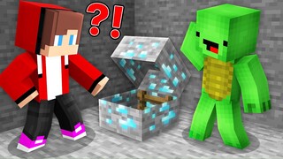 JJ and Mikey OPEN SECRET PASSAGE inside DIAMOND ORE BLOCK in Minecraft Maizen!