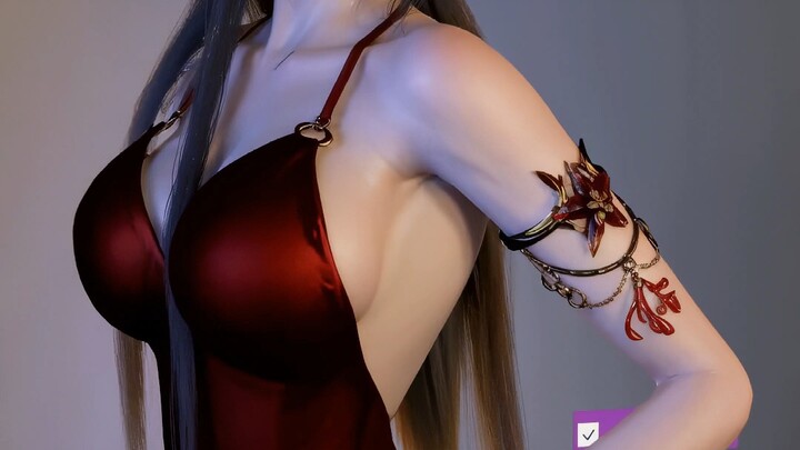 Red swimsuit Lu Xueqi figure