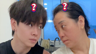 母子同时睁眼挑战