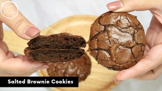 คุ้กกี้บราวนี่ หน้าฟิล์มแข็งแรงไม่หลุดง่าย Salted Brownie Cookies | AnnMade