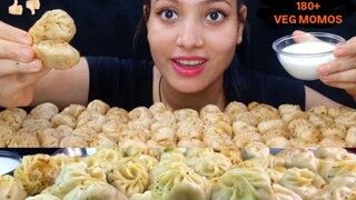 ASMR 180+ VEG MOMOS EATING MUKBANG VIDEO🥟🤩