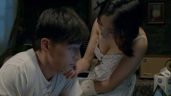 The young man was about to drink the beautiful woman's loving milk when his father tripped the circu