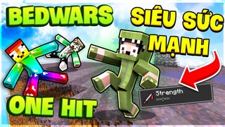 KHANGG THỬ THÁCH BEDWARS SIÊU SỨC MẠNH ONE HIT CÙNG NOOB TEAM *TROLL NOOB  ĐẤM PHÁT CHẾT LUÔN