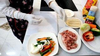 Cách làm bò cuộn nấm kim châm - Món ăn hàn quốc