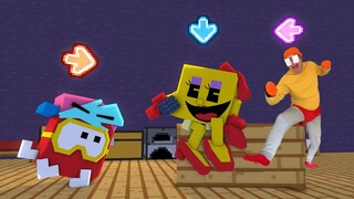 FNF Character Test | Gameplay VS Minecraft Animation VS Real Life | Ms. Pac-man