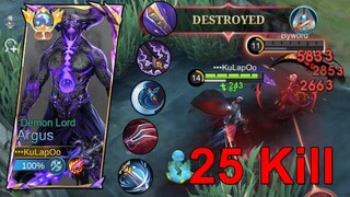 Argus Is Back With a 25 Kill On His Sword | Argus Demon Lord | Mobile Legends