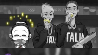 مشهد عضّ تشو ياقين للميدالية يحقق انتشارًا واسعًا على الإنترنت الخارجي، بل ويُنتج عنه محتوى إضافي.