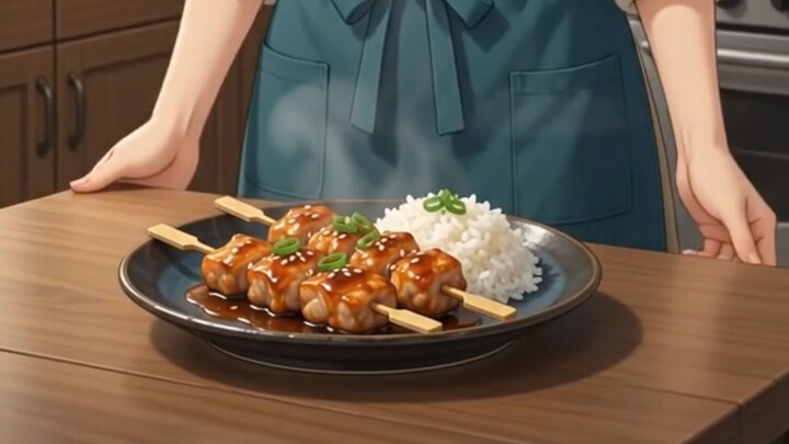 Japanese Teriyaki Chicken Skewers — glossy sauce,