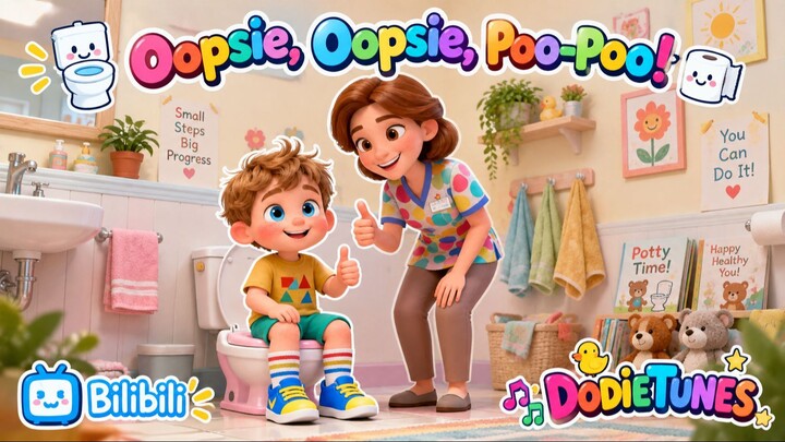 🚽 Oopsie, Oopsie, Poo-Poo! 😂🎵｜欢乐如厕训练歌｜趣味儿童歌曲｜DodieTunes