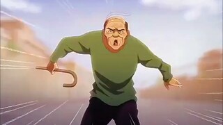 别看这老头弱不禁风，跑起步来比车子还快