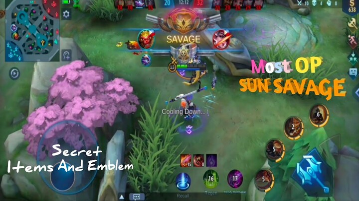 SUN Savage Most OP | Items | Emblem | Mobile Legends