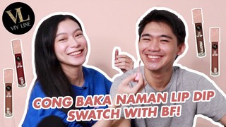 VIYLINE CONG BAKA NAMAN LIP DIP SWATCH + WEAR TEST WITH BF | WE DUET