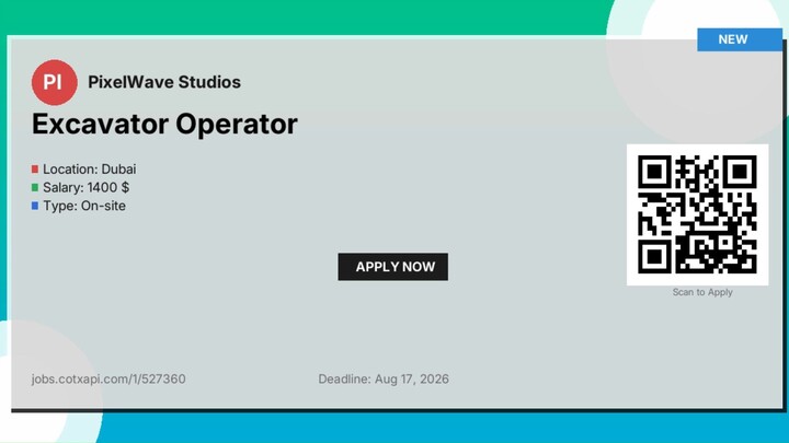 Excavator Jobs in UAE | Aply now | CotxapiJobs