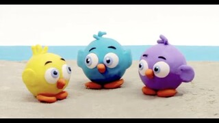Funny birds catapult Stop motion cartoon for children - BabyClay Animals