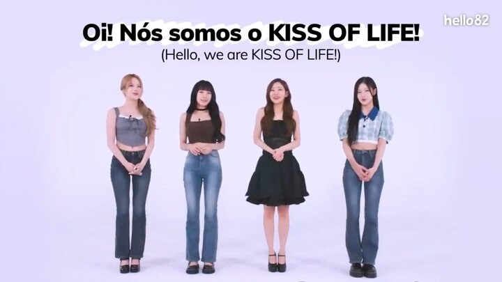 KISS OF LIFE shows how they flirt in Portuguese with random words (Telephone Game)