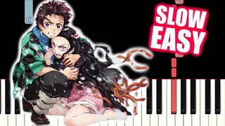 [SLOW EASY Piano Tutorial] Kimetsu no Yaiba OP "Gurenge / 紅蓮華" - LiSA [animeloveman]